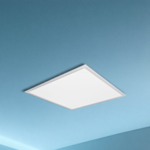 A Low Glare UGR LED Panel with a prismatic diffuser for office lighting.