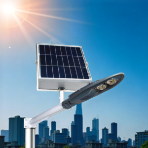 The EDGE COB Solar Street Light with a high-intensity COB LED.