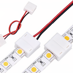 An IP-Rated Strip-to-Wire Connector for waterproof silicone-coated LED strips.