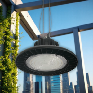 TR-U01 UFO LED High Bay Light with a 5-year warranty and aluminum die-cast body.