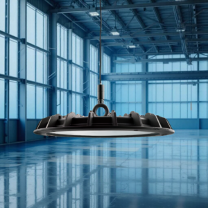 Side profile of the TR-U05 Super Slim UFO LED High Bay Light, showing its thin design.