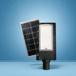 The Max Solar Street Light, a high-power system with a large solar panel.